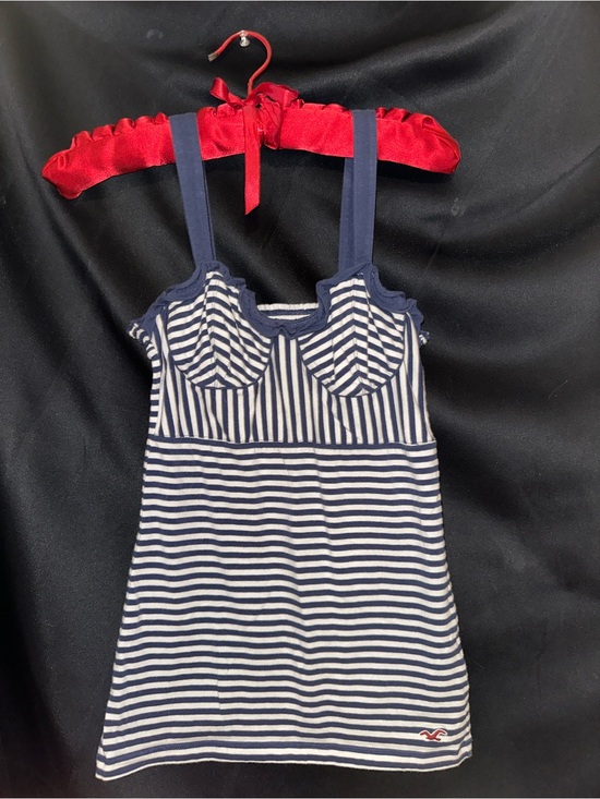 Hollister Tops - Hollister Navy & White Striped Babydoll Top Vintage